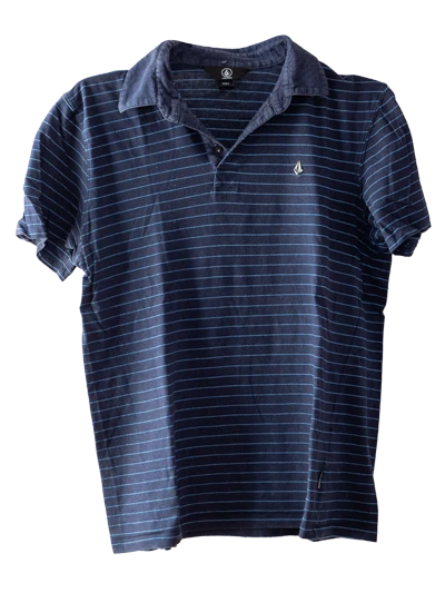 Dark Blue Striped Polo Volcom